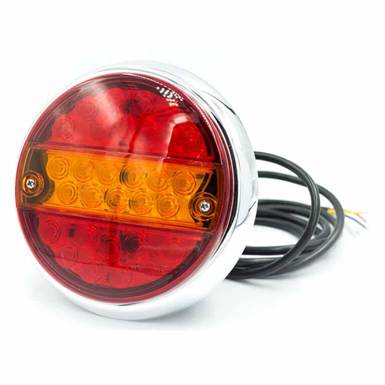 LED Rücklicht rund 12-24V mit Chrom Ring - AgrarLED.de