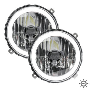 SET CRAWER LED Einbauscheinwerfer Fendt – 3 Funktionen / HALO-Ring weiß und orange